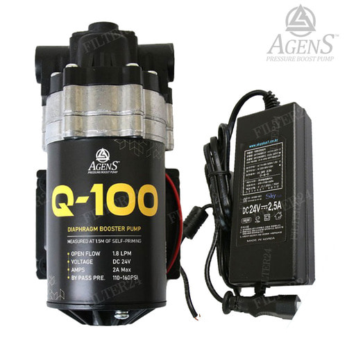 아겐스 Q-100 부스터펌프 DC24V 2.5A 아답터세트 1.8L [석션자흡가능]